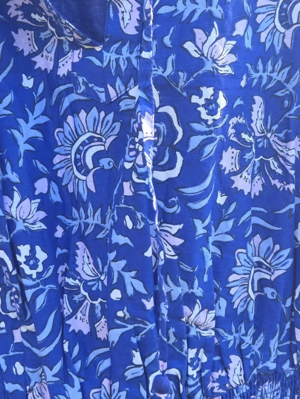 Vineyard Vines Floral Ruffle Sleeves Tie-Neck Smocked Waist Mini Dress S_4